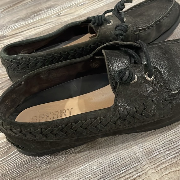 SPERRY black slip on boat shoes dress shoes - Picture 2 of 2